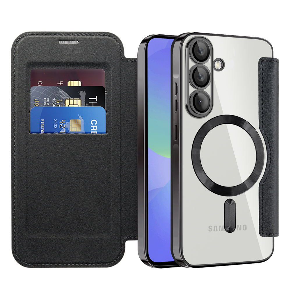 Θήκη MagSafe για Samsung Galaxy A37 5G, Techsuit, SmartMag Book, Μαύρη