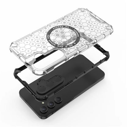 Θήκη MagSafe για Samsung Galaxy A55 5G A556, Techsuit, HoneyComb Shield, Λευκή