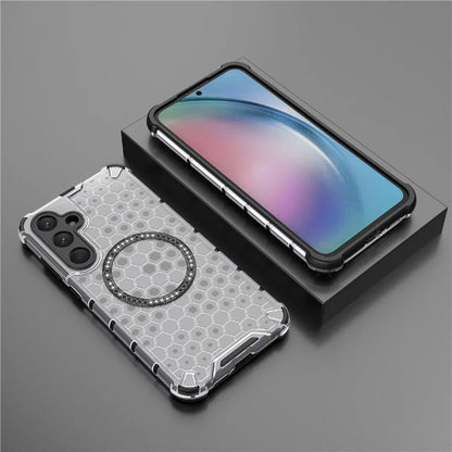 Θήκη MagSafe για Samsung Galaxy A55 5G A556, Techsuit, HoneyComb Shield, Λευκή