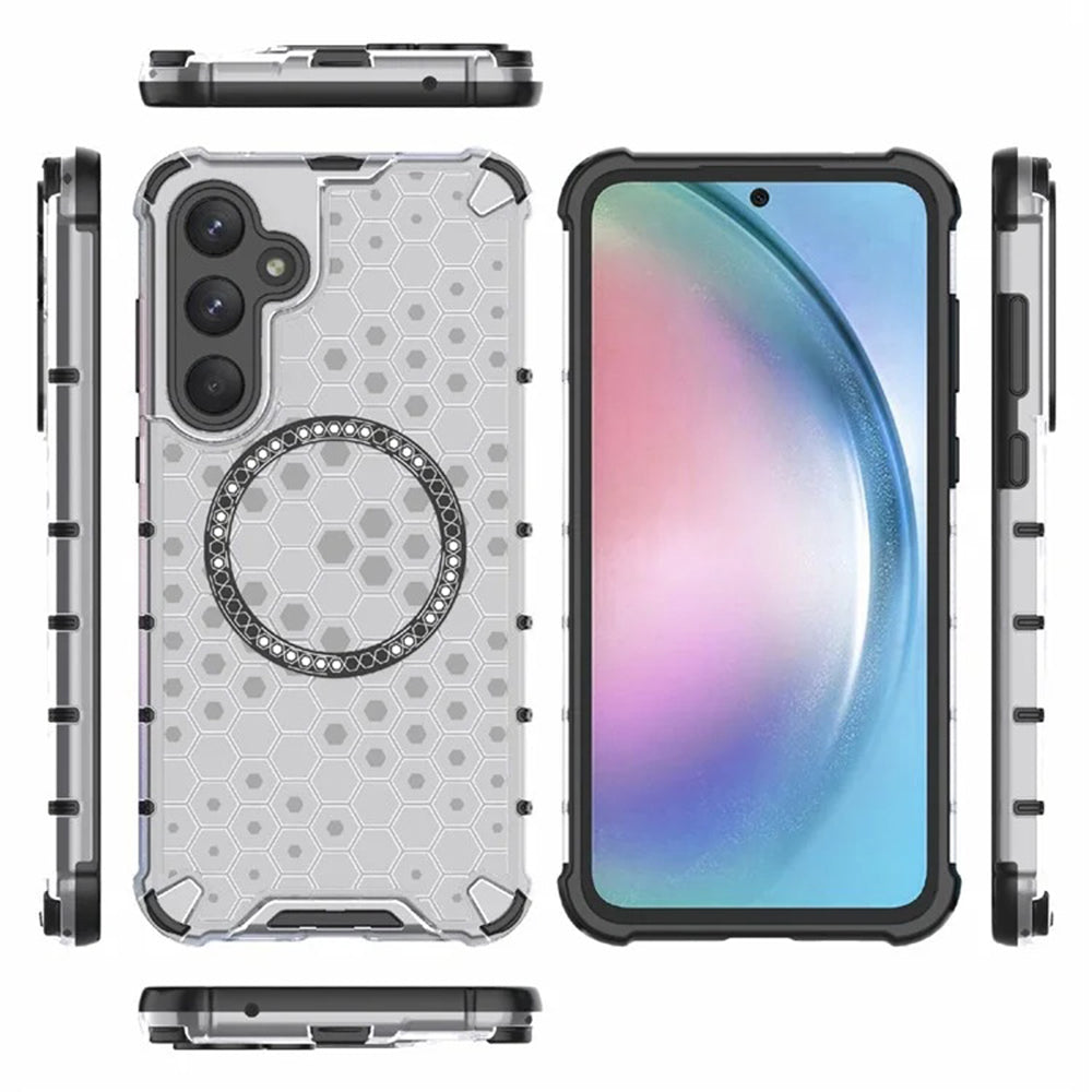 Θήκη MagSafe για Samsung Galaxy A55 5G A556, Techsuit, HoneyComb Shield, Λευκή