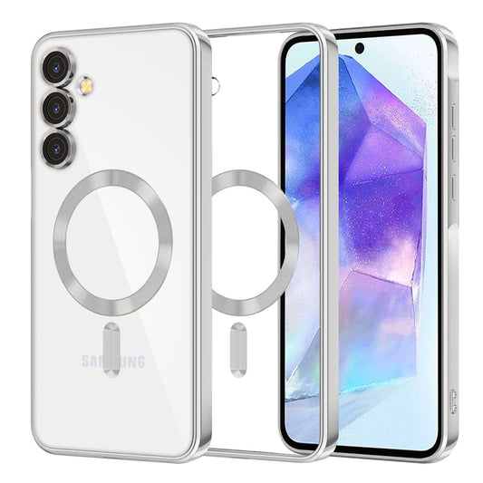 Θήκη MagSafe για Samsung Galaxy A55 5G A556, Techsuit, Luxury Crystal, Ασημί