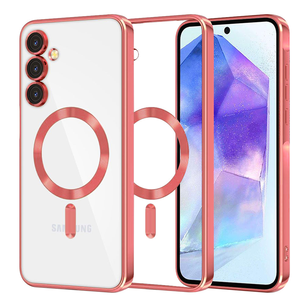 Θήκη MagSafe για Samsung Galaxy A55 5G A556, Techsuit, Luxury Crystal, Κόκκινο