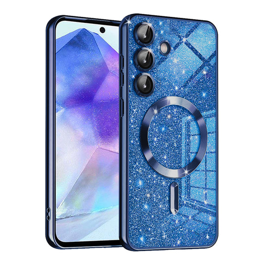 Θήκη MagSafe για Samsung Galaxy A55 5G A556, Techsuit, Luxury Glitter, Σκούρο Μπλε