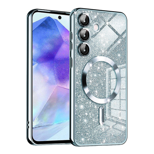 Θήκη MagSafe για Samsung Galaxy A55 5G A556, Techsuit, Luxury Glitter, Bleu