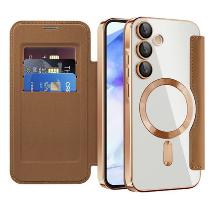Θήκη MagSafe για Samsung Galaxy A55 5G A556, Techsuit, SmartMag Book, Καφέ