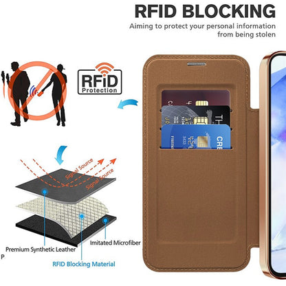 Θήκη MagSafe για Samsung Galaxy A55 5G A556, Techsuit, SmartMag Book, Καφέ