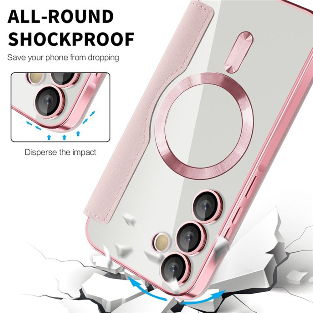 Θήκη MagSafe για Samsung Galaxy A55 5G A556, Techsuit, SmartMag Book, Ροζ
