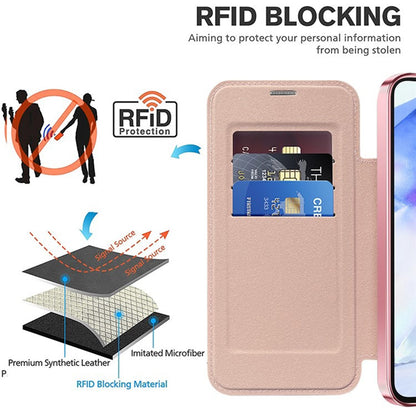 Θήκη MagSafe για Samsung Galaxy A55 5G A556, Techsuit, SmartMag Book, Ροζ