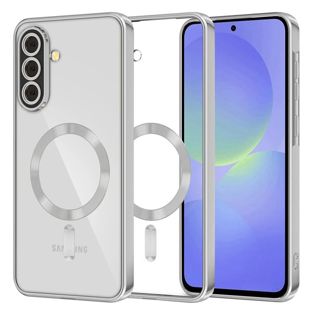Θήκη MagSafe για Samsung Galaxy A56 A566 / A36 A366, Techsuit, Luxury Crystal, Ασημί