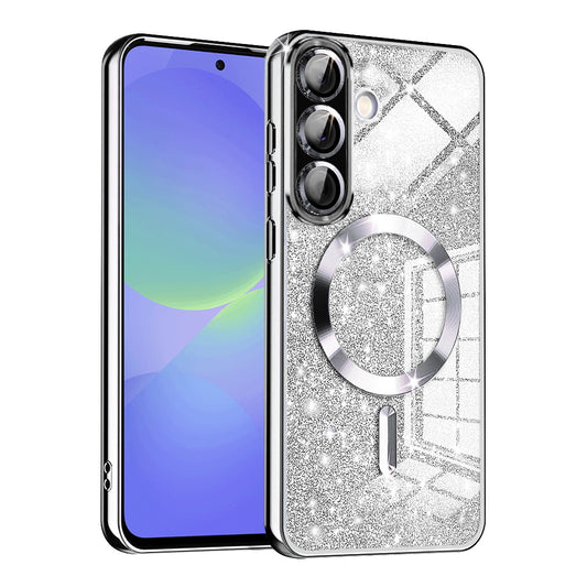 Θήκη MagSafe για Samsung Galaxy A56 A566 / A36 A366, Techsuit, Luxury Glitter, Ασημί