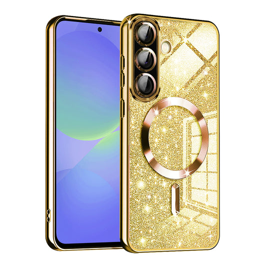 Θήκη MagSafe για Samsung Galaxy A56 A566 / A36 A366, Techsuit, Luxury Glitter, Χρυσή