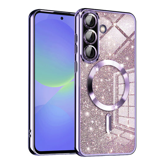 Θήκη MagSafe για Samsung Galaxy A56 A566 / A36 A366, Techsuit, Luxury Glitter, Ανοιχτό Μωβ