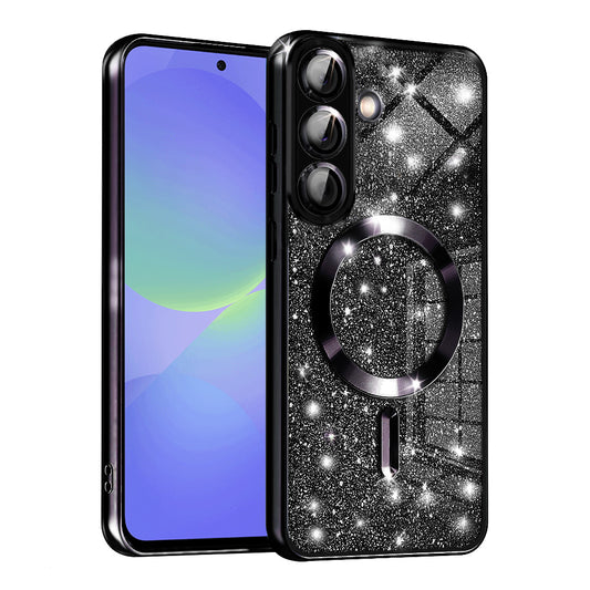Θήκη MagSafe για Samsung Galaxy A56 A566 / A36 A366, Techsuit, Luxury Glitter, Μαύρο