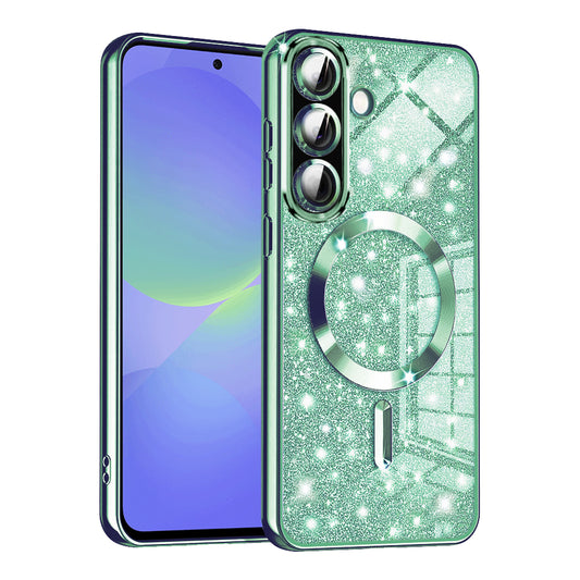 Θήκη MagSafe για Samsung Galaxy A56 A566 / A36 A366, Techsuit, Luxury Glitter, Ανοιχτό Πράσινο