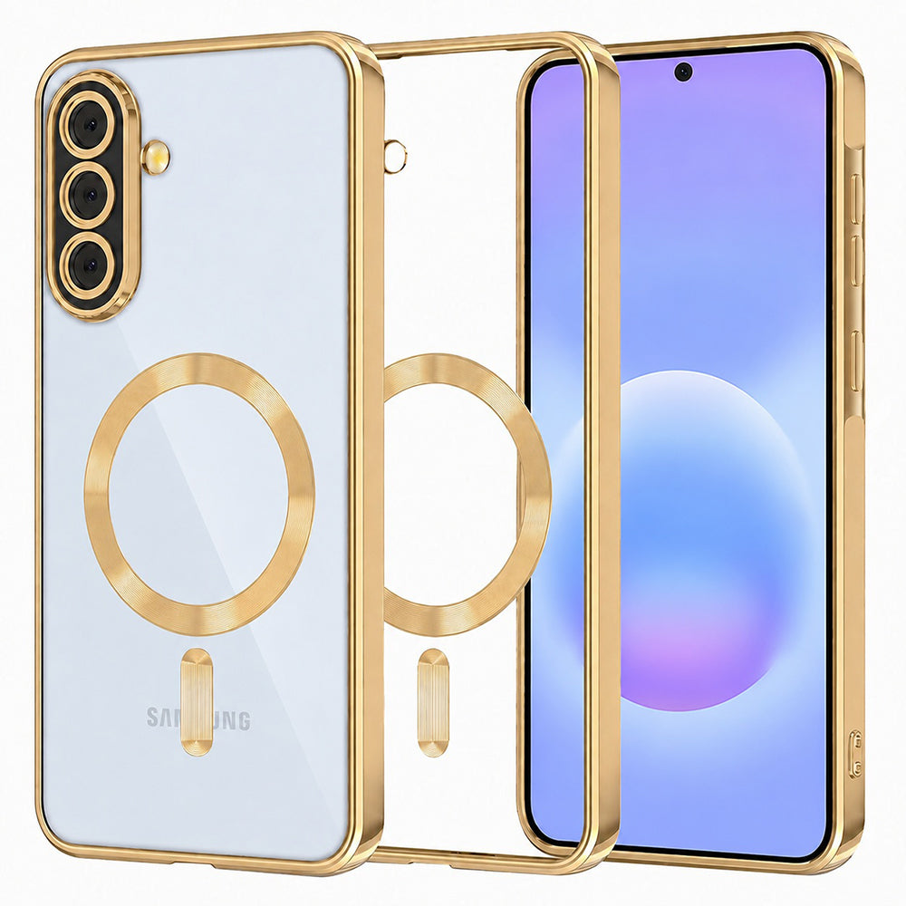 Θήκη MagSafe για Samsung Galaxy A57 5G, Techsuit, Luxury Crystal, Χρυσή