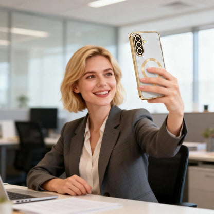 MagSafe Case for Samsung Galaxy A57 5G, Techsuit, Luxury Crystal, Red