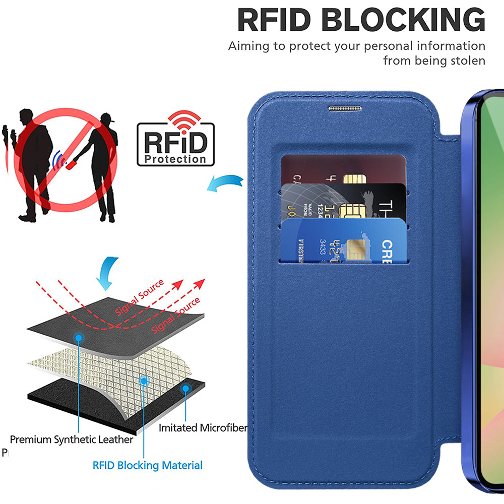 Θήκη MagSafe για Samsung Galaxy A57 5G, Techsuit, SmartMag Book, Μπλε