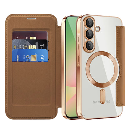 Θήκη MagSafe για Samsung Galaxy A57 5G, Techsuit, SmartMag Book, Καφέ