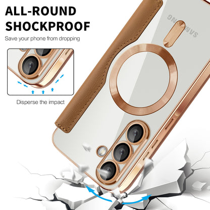 Θήκη MagSafe για Samsung Galaxy A57 5G, Techsuit, SmartMag Book, Καφέ