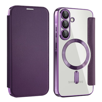 Θήκη MagSafe για Samsung Galaxy A57 5G, Techsuit, SmartMag Book, Μωβ