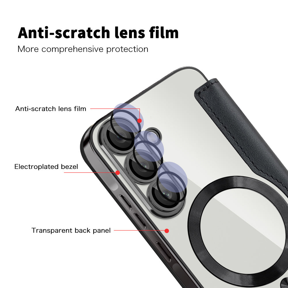 Θήκη MagSafe για Samsung Galaxy A57 5G, Techsuit, SmartMag Book, Μαύρη