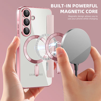 Θήκη MagSafe για Samsung Galaxy A57 5G, Techsuit, SmartMag Book, Ροζ