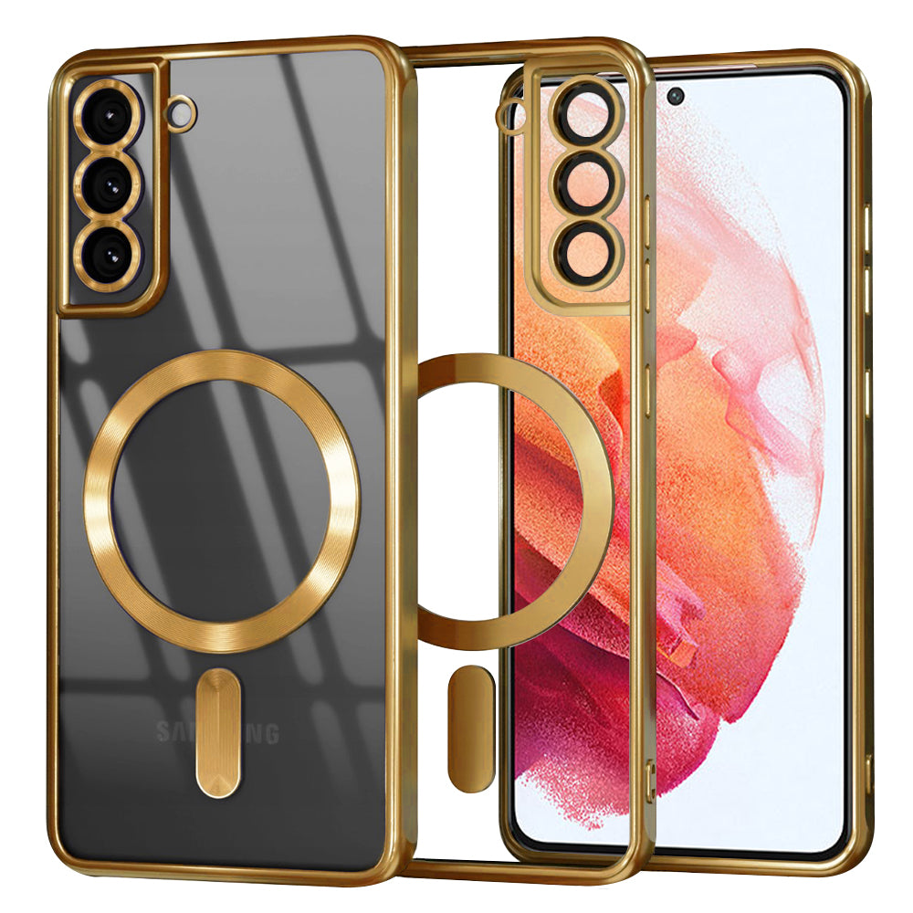 Θήκη MagSafe για Samsung Galaxy S21 5G G991, Techsuit, Luxury Crystal, Χρυσή