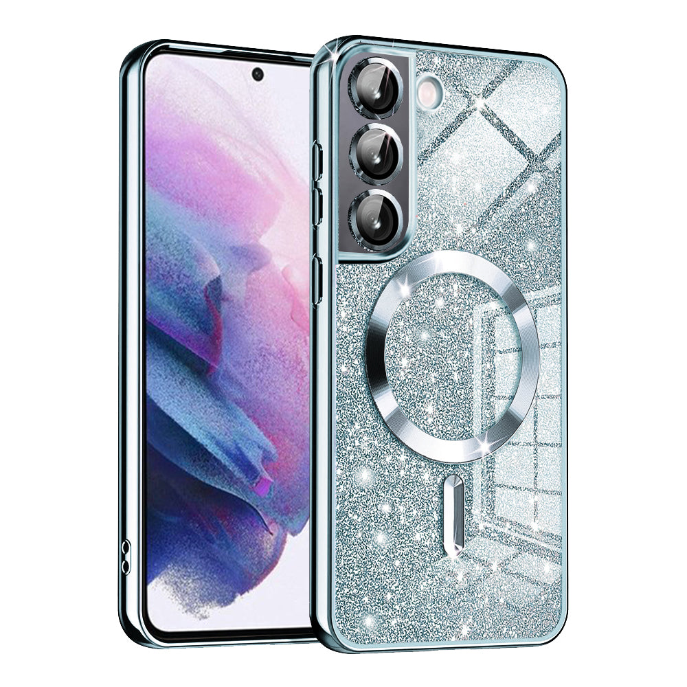 Θήκη MagSafe για Samsung Galaxy S21 FE 5G G990, Techsuit, Luxury Glitter, Bleu