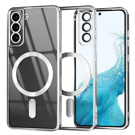 Θήκη MagSafe για Samsung Galaxy S22 5G S901, Techsuit, Luxury Crystal, Ασημί