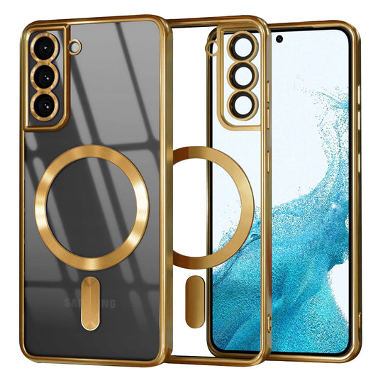 Θήκη MagSafe για Samsung Galaxy S22 5G S901, Techsuit, Luxury Crystal, Χρυσή