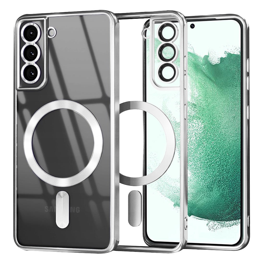 Θήκη MagSafe για Samsung Galaxy S22+ 5G S906, Techsuit, Luxury Crystal, Ασημί
