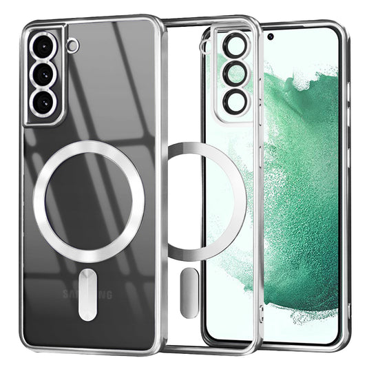 Θήκη MagSafe για Samsung Galaxy S22+ 5G S906, Techsuit, Luxury Crystal, Ασημί