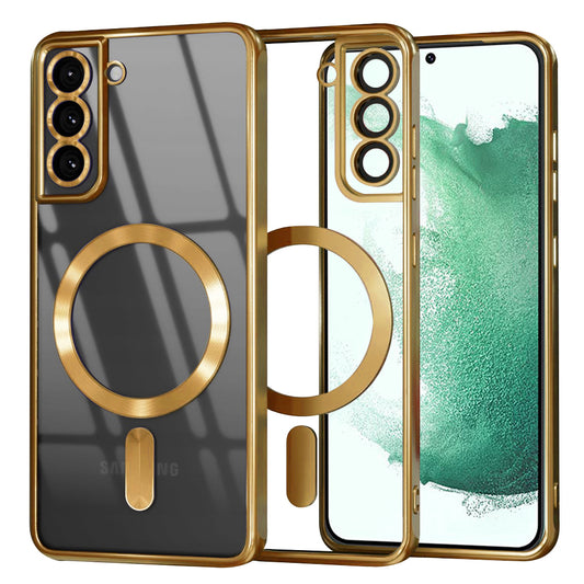 Θήκη MagSafe για Samsung Galaxy S22+ 5G S906, Techsuit, Luxury Crystal, Χρυσή