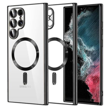 Θήκη MagSafe για Samsung Galaxy S22 Ultra 5G S908, Techsuit, Luxury Crystal, Μαύρη