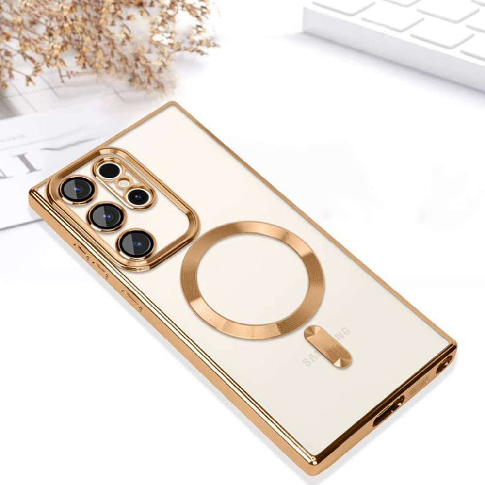 Θήκη MagSafe για Samsung Galaxy S22 Ultra 5G S908, Techsuit, Luxury Crystal, Κόκκινο