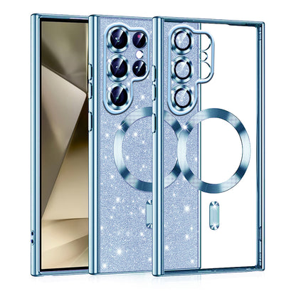 Θήκη MagSafe για Samsung Galaxy S22 Ultra 5G S908, Techsuit, Luxury Glitter, Bleu