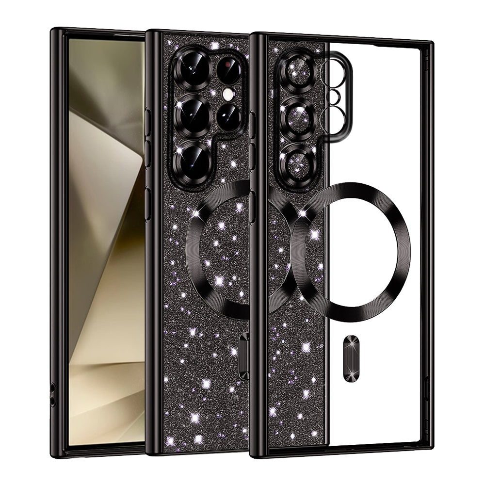 Θήκη MagSafe για Samsung Galaxy S22 Ultra 5G S908, Techsuit, Luxury Glitter, Μαύρη