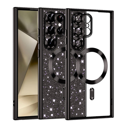 Θήκη MagSafe για Samsung Galaxy S22 Ultra 5G S908, Techsuit, Luxury Glitter, Μαύρη