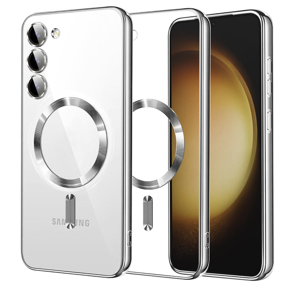 Θήκη MagSafe για Samsung Galaxy S23+ S916, Techsuit, Luxury Crystal, Ασημί