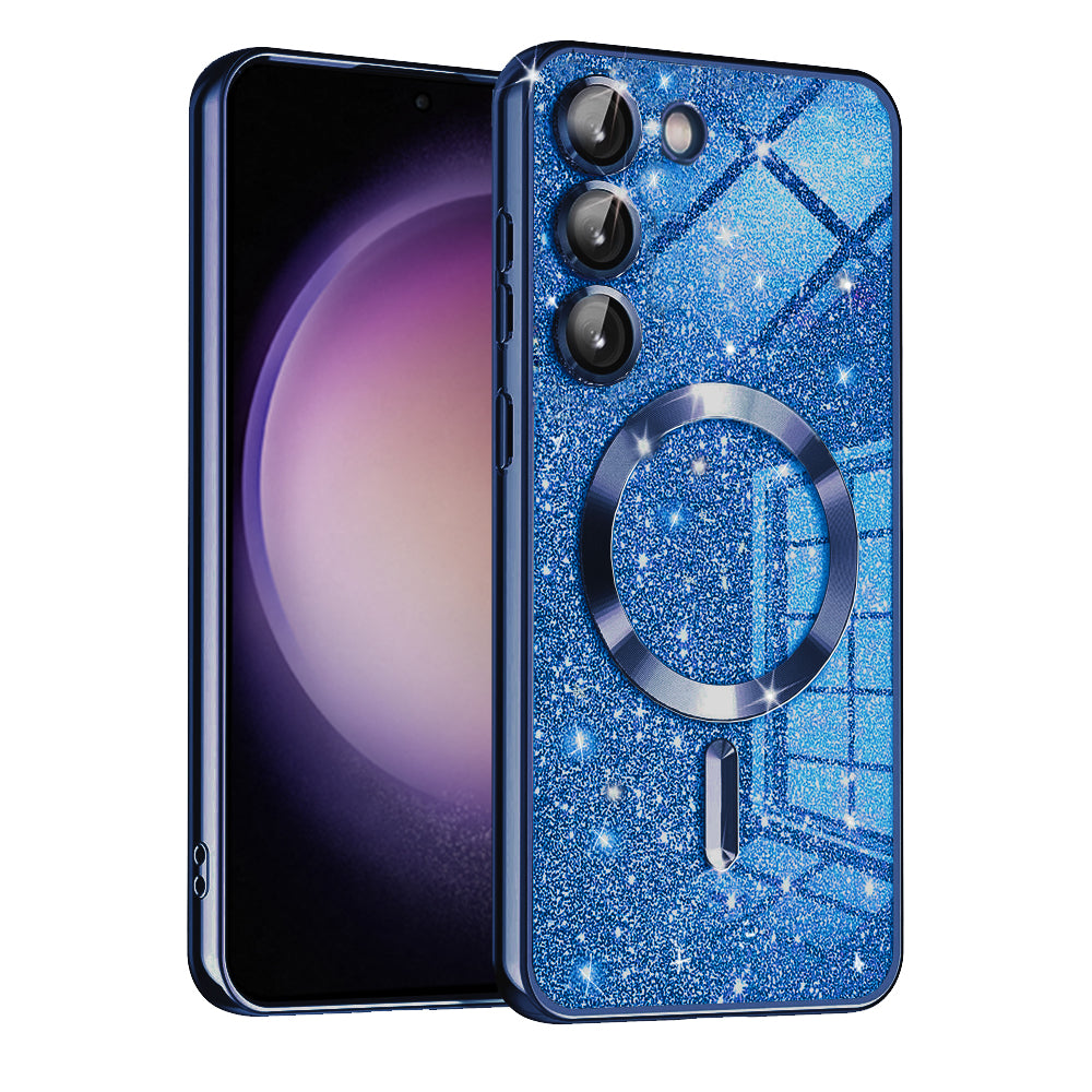 Θήκη MagSafe για Samsung Galaxy S23+ S916, Techsuit, Luxury Glitter, Σκούρο Μπλε