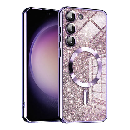 Θήκη MagSafe για Samsung Galaxy S23+ S916, Techsuit, Luxury Glitter, Ανοιχτό Μωβ