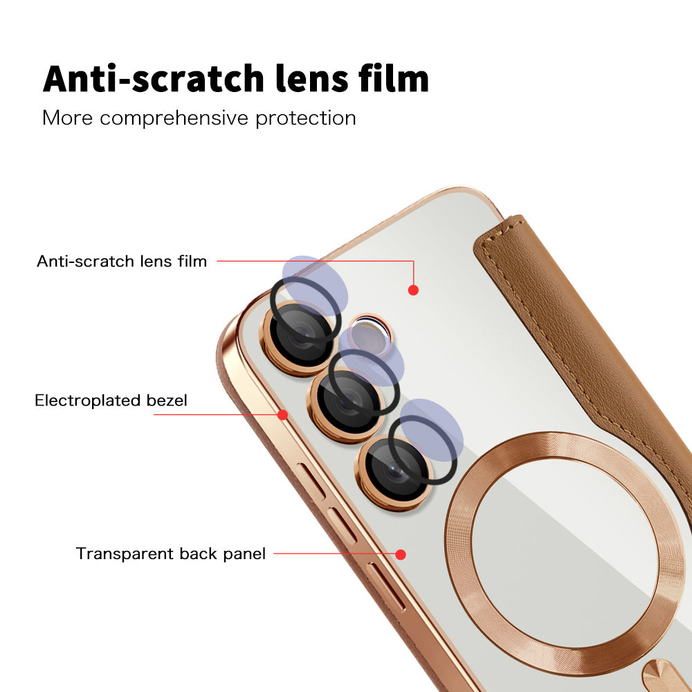 MagSafe Case for Samsung Galaxy S23+ S916, Techsuit, SmartMag Book, Brown