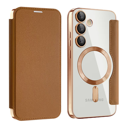 MagSafe Case for Samsung Galaxy S23+ S916, Techsuit, SmartMag Book, Brown