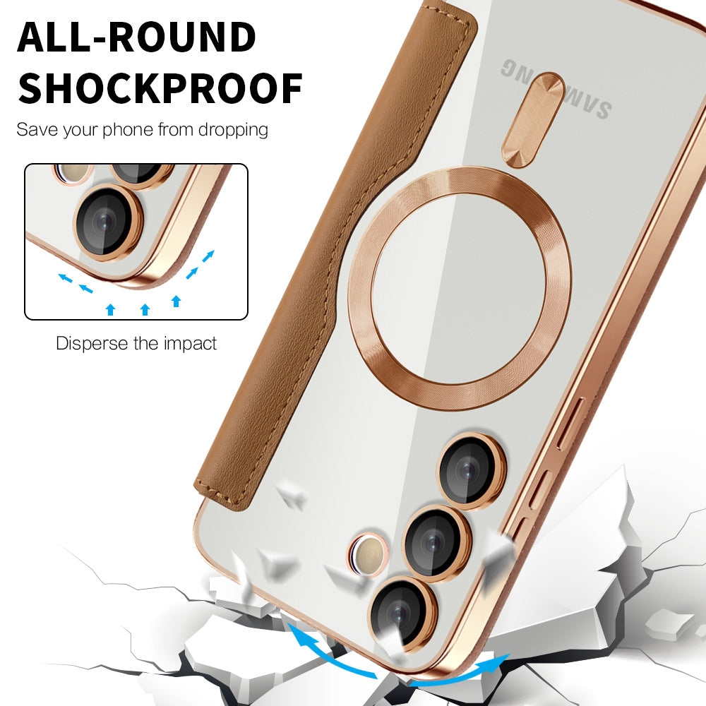 MagSafe Case for Samsung Galaxy S23+ S916, Techsuit, SmartMag Book, Brown
