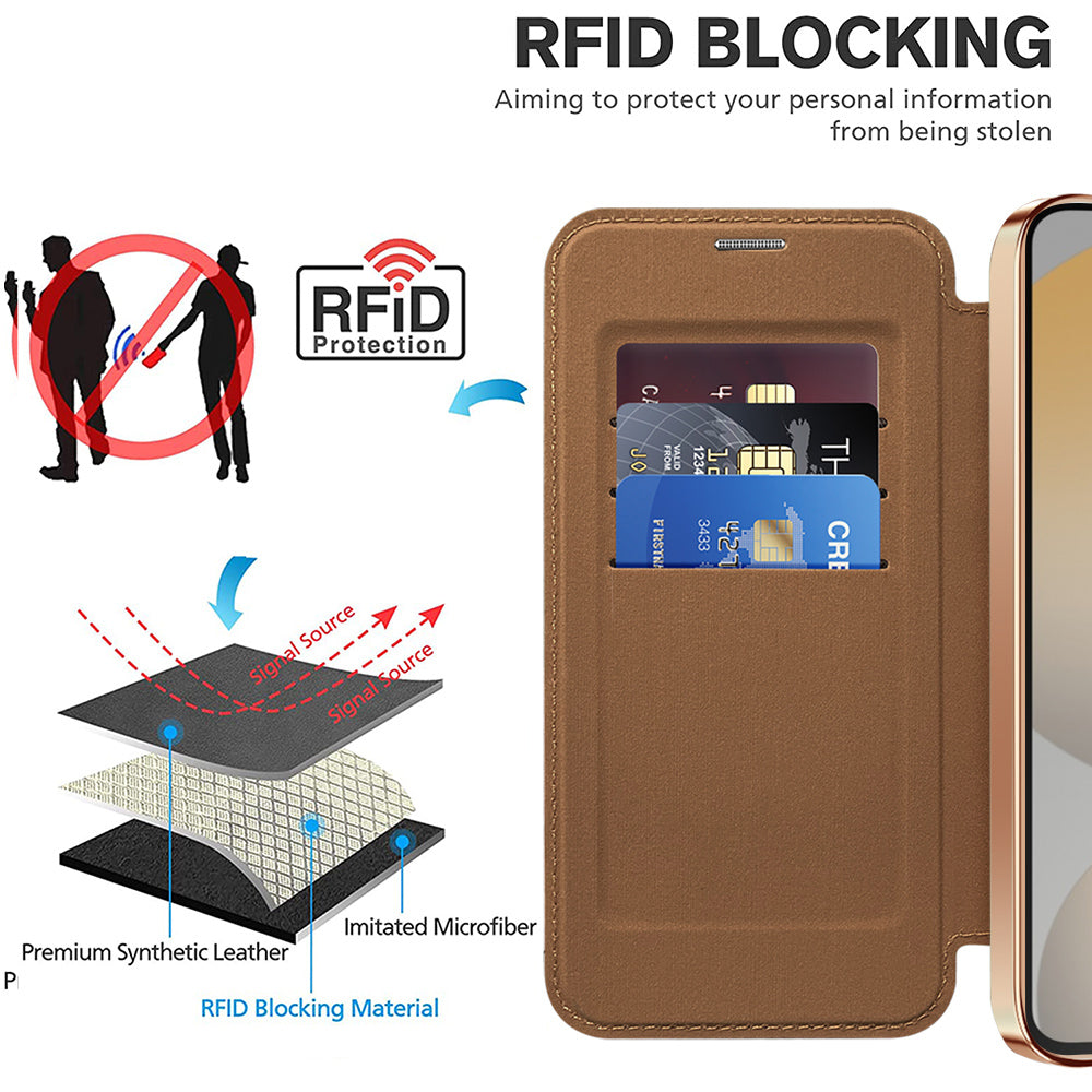 MagSafe Case for Samsung Galaxy S23+ S916, Techsuit, SmartMag Book, Brown