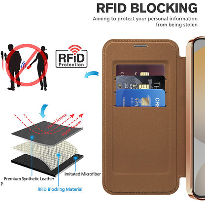 MagSafe Case for Samsung Galaxy S23+ S916, Techsuit, SmartMag Book, Brown