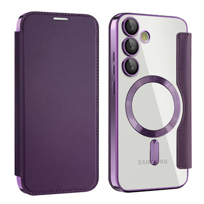 Θήκη MagSafe για Samsung Galaxy S23+ S916, Techsuit, SmartMag Book, Μωβ