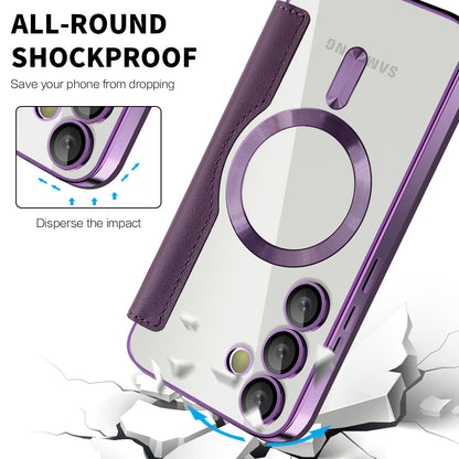 Θήκη MagSafe για Samsung Galaxy S23+ S916, Techsuit, SmartMag Book, Μωβ