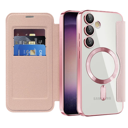MagSafe Case for Samsung Galaxy S23+ S916, Techsuit, SmartMag Book, Pink