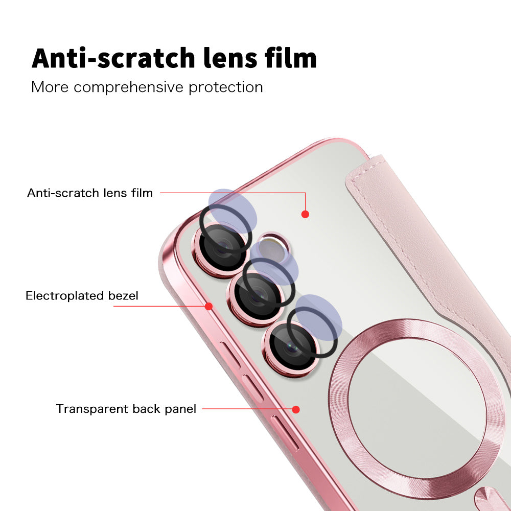 MagSafe Case for Samsung Galaxy S23+ S916, Techsuit, SmartMag Book, Pink